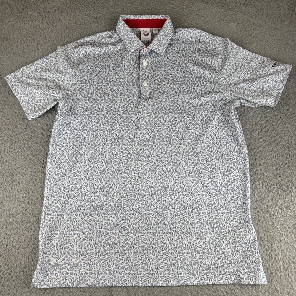 Puma Polo Shirt Mens Medium Volition Football AOP Print Stretch Logo